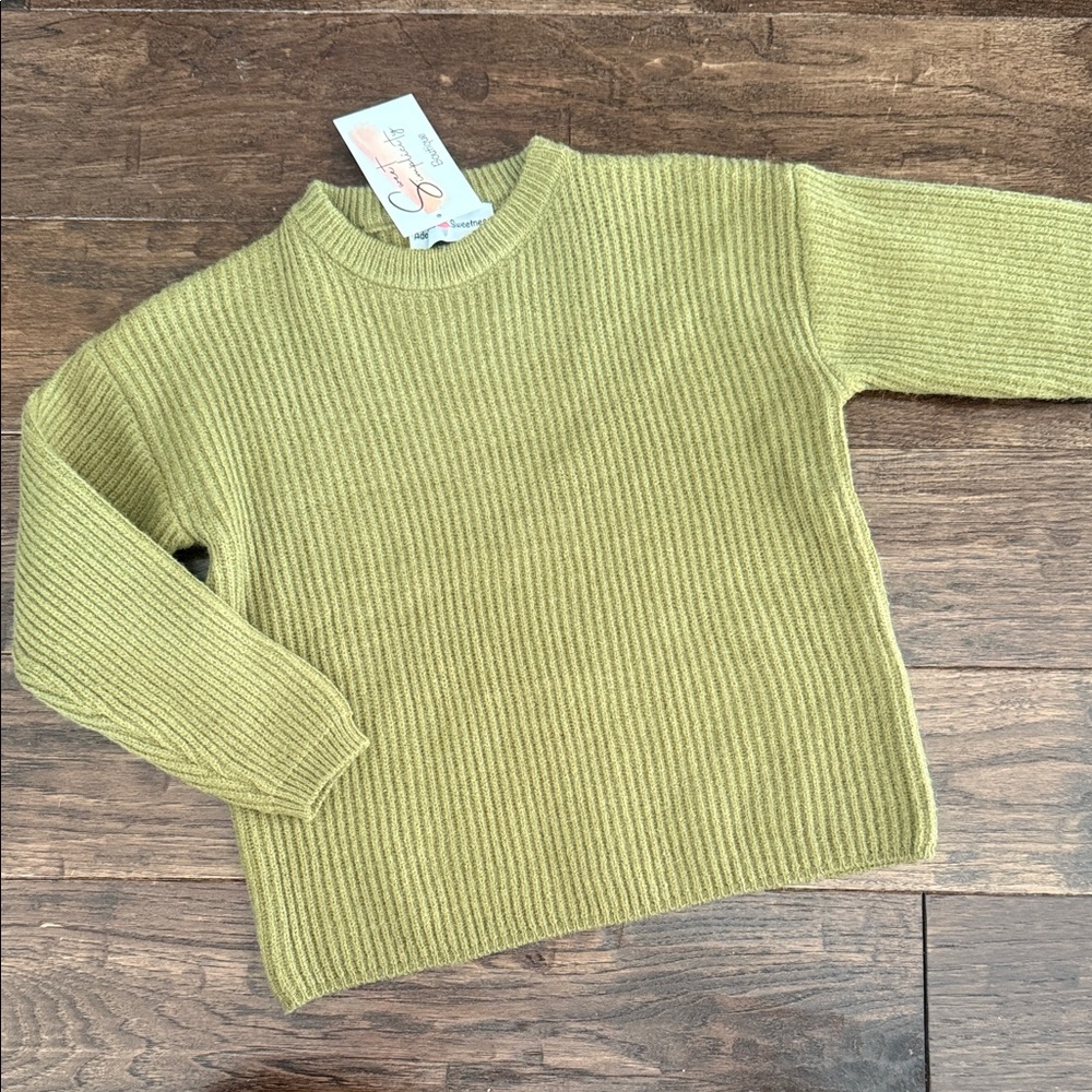 Cozy Kids Sweater in Olive Green